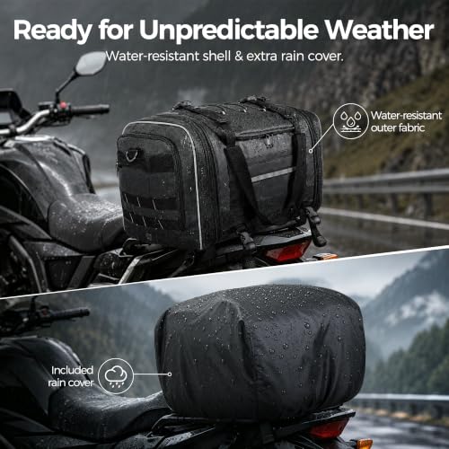 Bolsa de equipaje trasera impermeable para moto 40L miniatura 5
