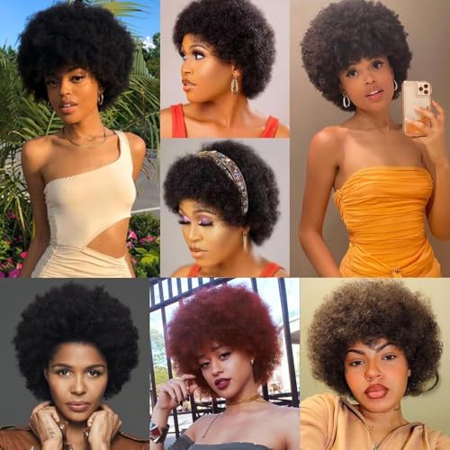 Perruque cheveux humains afro bouclés 99J bordeaux coupe Pixie courte pour femmes noires - 6