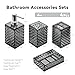 Seeatoo Bathroom Accessory Set, 4 PCS Grey Bathroom Accessories Set, Soap Dispenser and Toothbrush Holder Set, Soap Dish and Mouthwash Cup, Boho Bathroom Decor, Bathroom Sets Accessories