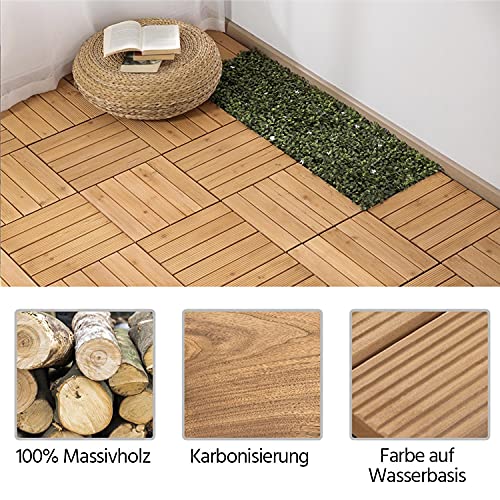 Azulejos de balcón en madera natural maciza de 30 x 30 cm de exterior 6