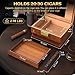 XIFEI Cigar Humidor Box, Cedar Wood Desktop Cigar Case with Digital Hygrometer, Humidifier, Divider, Accessories Drawer and Combination Lock, Glass Top Humidors Gift for Men (Brown)