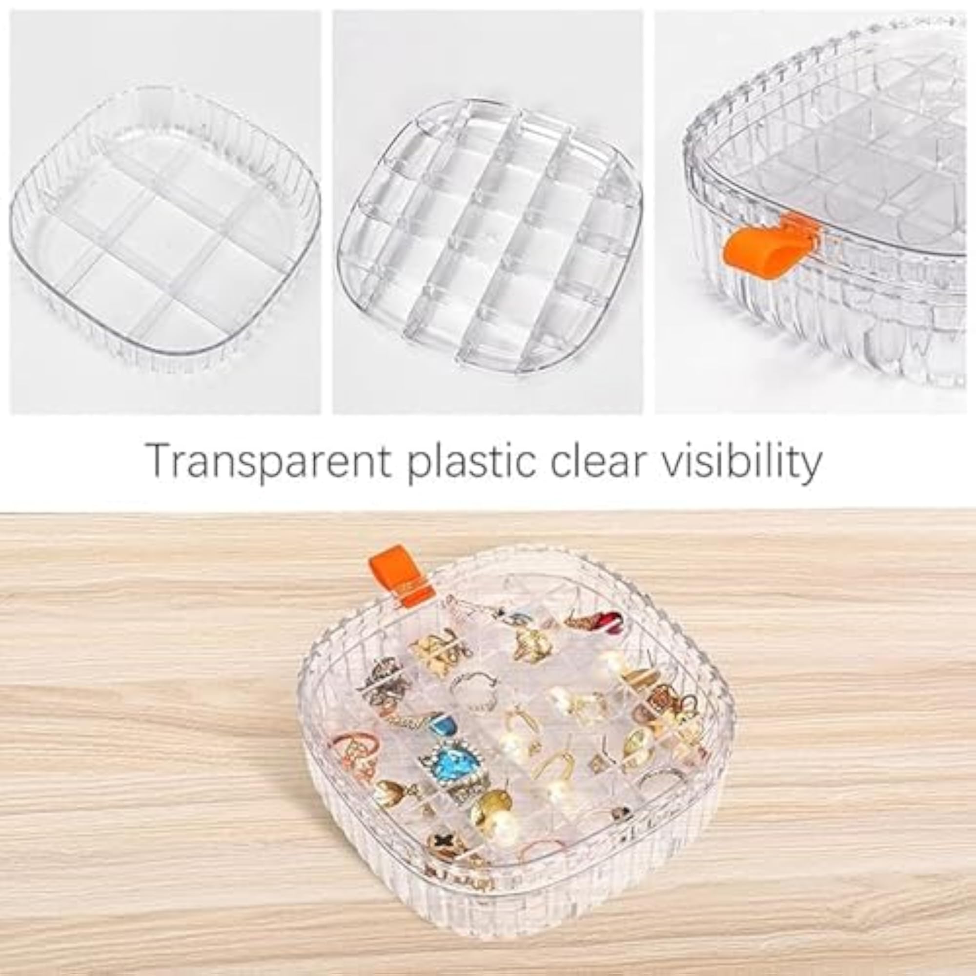Acrylic Jewelry Organizer Box with Multiple Compartments