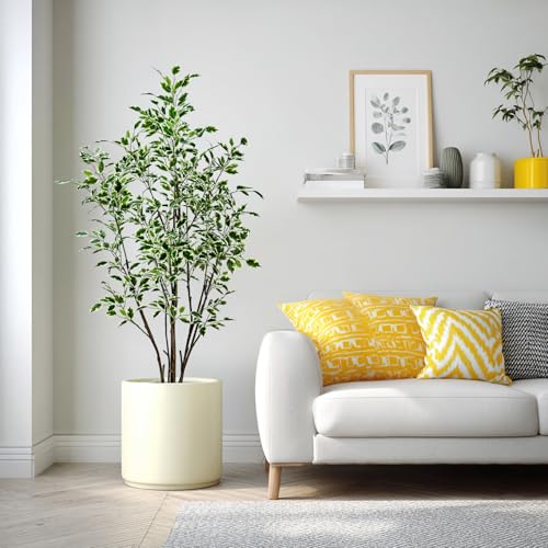 VIGGDA 5ft Artificial Ficus Tree with White Plastic Planter — view 6