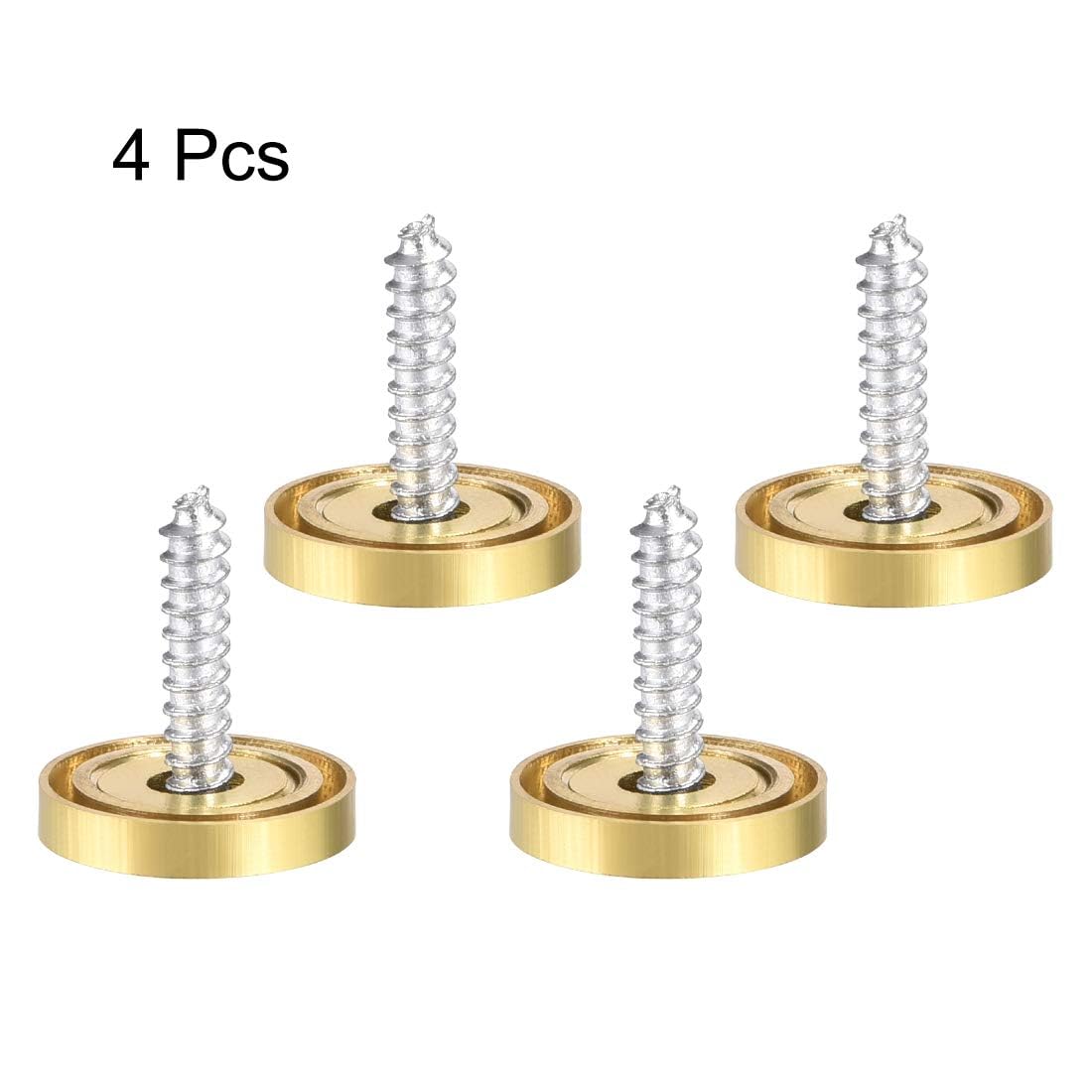 TOP-VIGOR 4Pcs Mirror Screws, 16mm brass Mirror Screws Cap Nail with Washers - Image 3