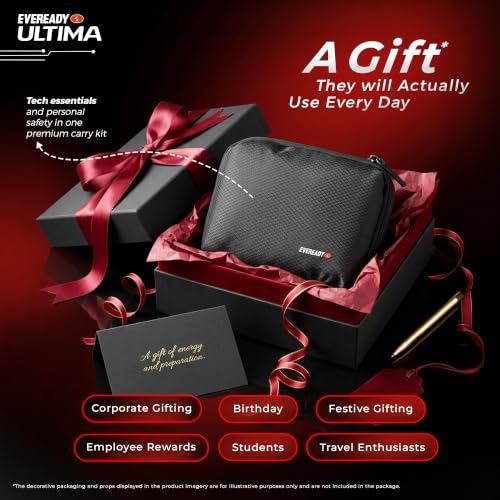 Image of Eveready EDC Kit Bag 10000mAh Power Bank, Perfect for Rakhi Gift