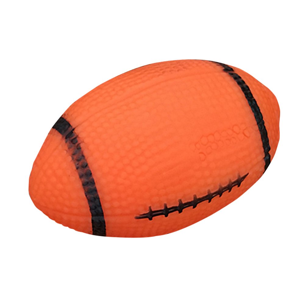 GREENLANS-1 Pet Puppy Chew Bite Rugby Ball Squeaker Squeaky Training Sound Toy Dog Gift