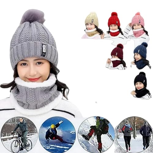 Ensemble écharpe bonnet chaud pour homme et femme idéal sport outdoor et cyclisme