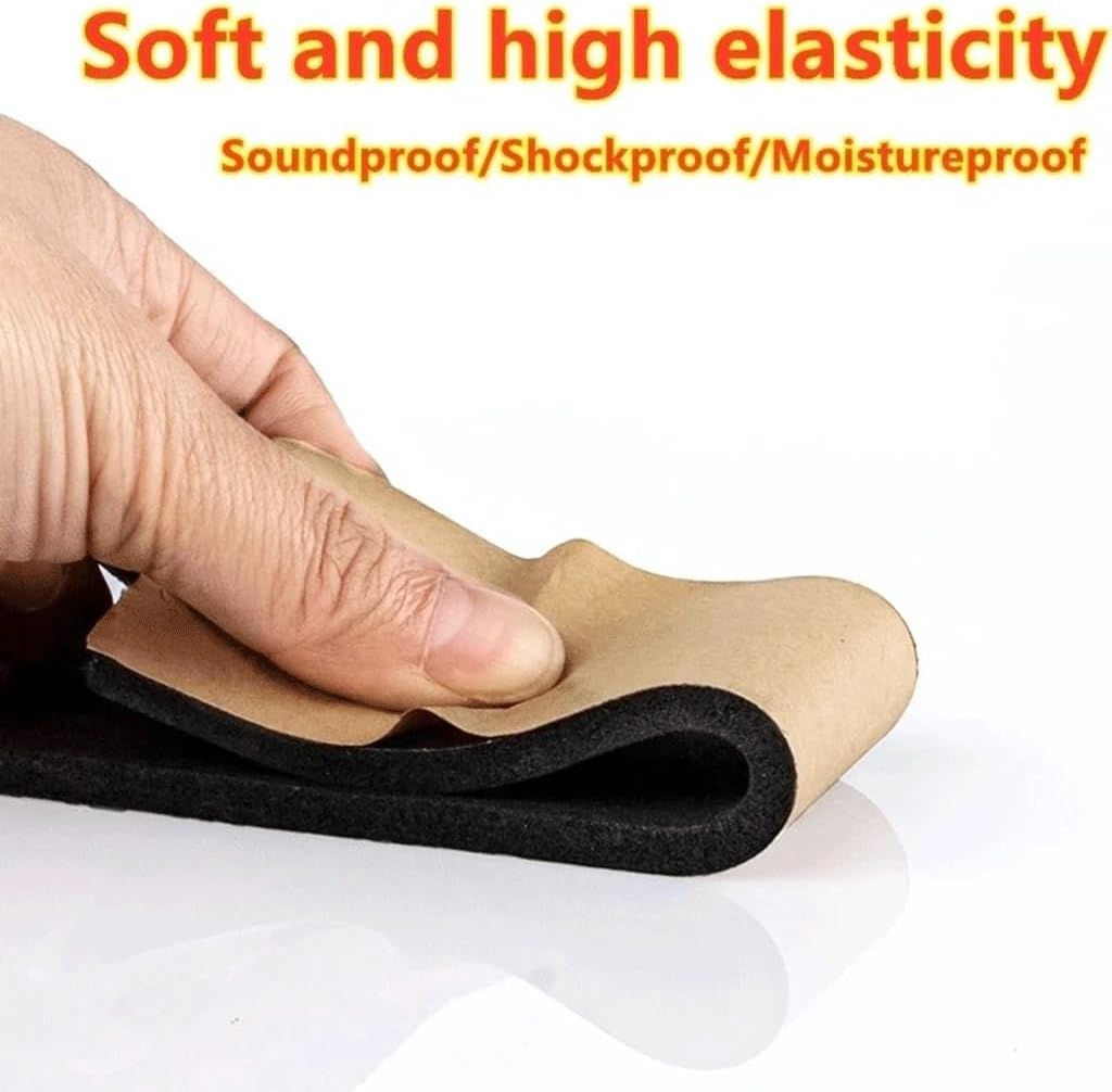 Double Sided Tape Self Adhesive Sponge Seal Strip, Thicken Black EPDM Rubber Single Sided Adhesive Soundproof Foam Anti-Collision Seal Gasket(2mm x 20mm x 10m)