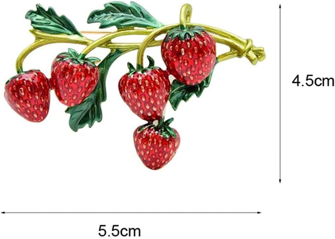 Strawberry Enamel Brooch For Women Red Strawberry Pin Brooch Fruit Brooches Pins Badges for Clothing Backpacks Bag - Image 2