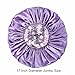 Silk Satin Bonnet Hair Cap: 2pcs 17inch Diameter Extra Large Jumbo Sleeping Satin Bonnets (Beige & L.Purple)