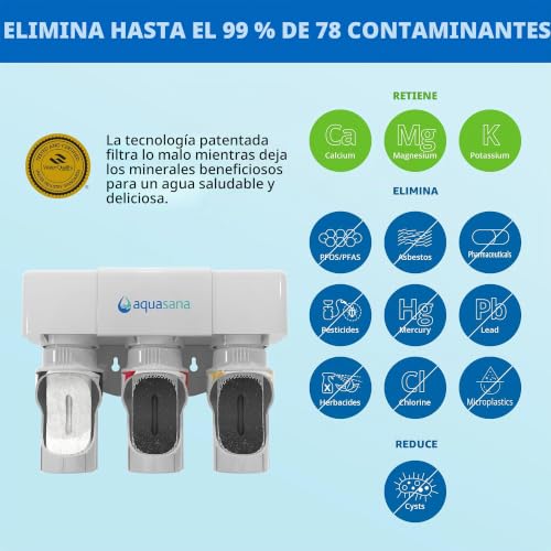 Sistema de filtro de agua bajo fregadero Aquasana AQ-5300.56 de 3 etapas con grifo 3