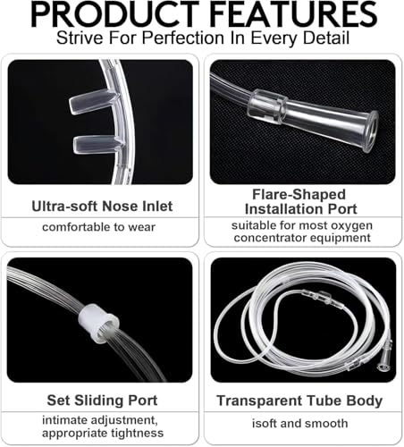 Image of O2 Nasal Soft Tube for Oxygen Concentrator or Cylinder with Adjustable Oxygen Concentration Delivery - Adult | 2 Meter (1, Adult)
