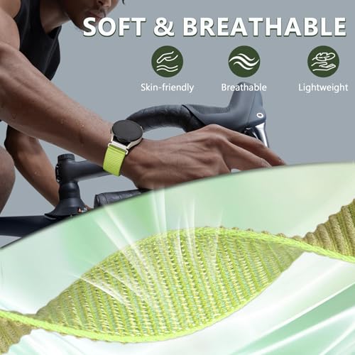 Image of 20mm Nylon Band for Samsung Galaxy Watch 7 /6 /5 /4 /FE 40mm 44mm /Classic 47mm | Galaxy Watch 4 classic Bands 47mm 43mm 46mm 42mm /5 pro 45mm /active 2,Fabric Wristband Sport Loop Correa Strap for Women Men