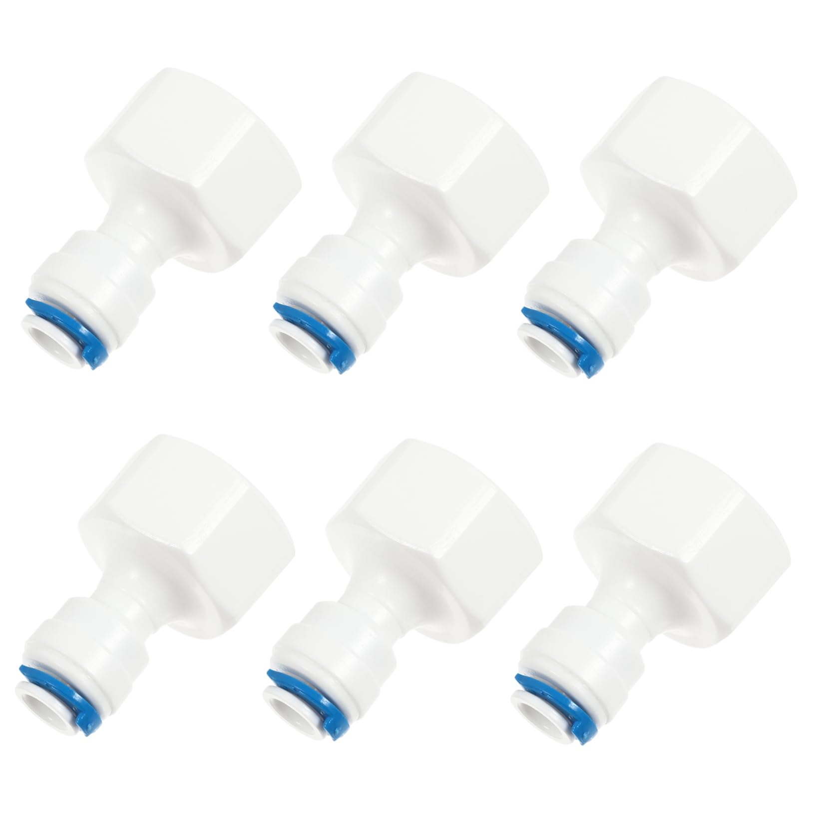 MUSISALY 6Pcs Quick Connect Water Filter Adapter Fitting for Water Purifier System Plastic Connector with Leak Design for Plumbing