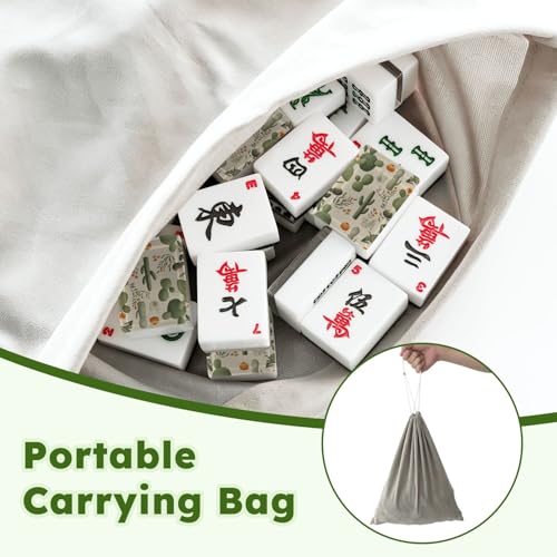 Set Americano de Mahjong con 166 Fichas Acrílicas y Bolsa miniatura 5