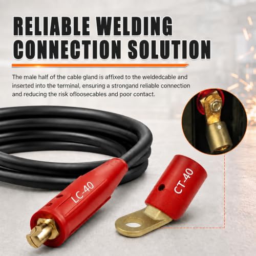 Image of 2 PCS CT-40FA Welding Terminals & 2 PCS LC-40 Welding Cable Connectors