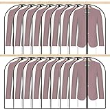 MIVIDE 16stk. Kleidersack Anzug Lange, 60x100cm Kleidersäcke mit Reißverschluss, Mottenschutz, Staubschutz, Kleiderschutzhüllen Transparent für Hemden, Anzüge, Mäntel, Jeans (Schwarz)
