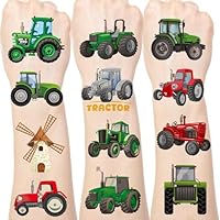 Eiapadeor Tractor Temporary Tattoos for Kids - 200+ Tattoo Stickers for Boys Girls Kids Tattoos for Birthday Party Supplies Fake Tattoo Sticker Transportation Theme Party Favors