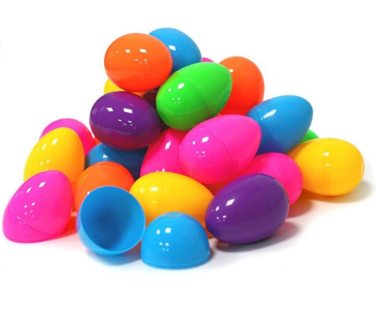 24 Huevos De Pascua De Plástico Rellenables Para Sorpresas, Ideales Para Pintar, Llenar Con Dulces Y Premios En Fiestas Infantiles