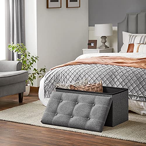 Image of SONGMICS Ottoman Storage Bench, 21 Gal. Folding Chest, Holds 660 lb