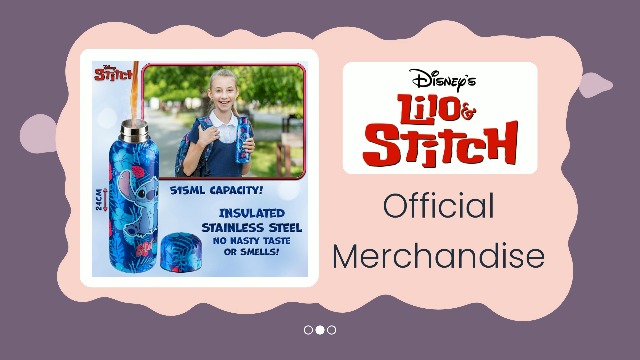 Disney Stitch Insulated Water Bottle-515ml Stainless Steel Metal Drinks Bottle for Girls, Teenagers Hot or Cold - School Sports Travel - Stitch Gifts for Girls