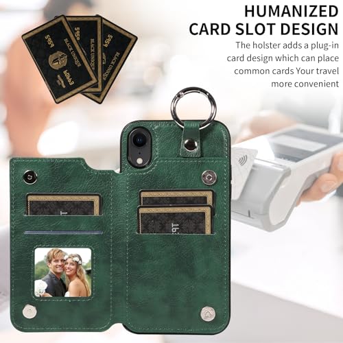 Étui de protection pour téléphone compatible avec iPhone XR antichoc vert