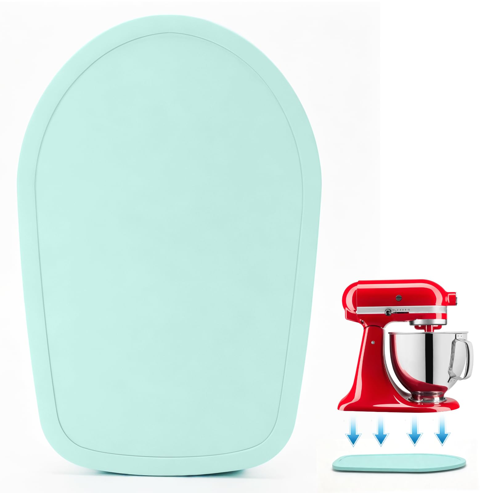 Mixer Slider Compatible with 4.5-5 QT Kitchen Aid Stand Mixers, Kitchen Countertop Storage Mover Sliding Caddy Mixer Slider Mat for Kitchen Aid Stand Mixer Accessories Attachment (Blue)