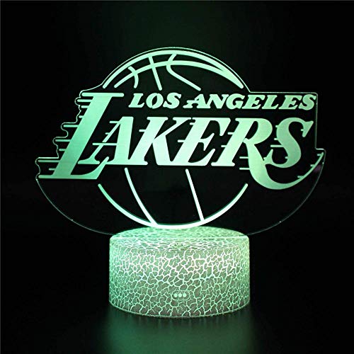 Lampe LED de basket-ball pour Lakers - 16 couleurs changeantes - Interrupteur tactile - Décoration de bureau - Cadeau d'anniversaire - Avec télécommande Cover