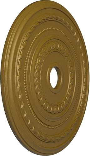 Miniatura 186 de Ekena Millwork CM25COUWF Cole Medallón de techo, 65.8525cmOD x 9.575cmID x 1 3/8"P, pintado a mano blanco ultra puro