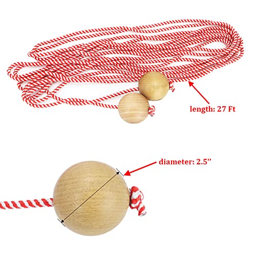 Scottchen Cornhole Game Measuring Device/Cornhole Game Set Up Assistance/Cornhole Boards Distance Setup Tool 1/4In X 9.3 Rope With 2-1/2 In Wood Balls #TOP1