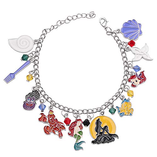 Super Game Movie Charm Bracelet - Horror Classic Scary Movies Bracelet Premium Quality Halloween Cosplay Costume Jewelry Collection, Creative Christmas Gift for Movie Fans (Mermaid)