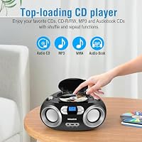 MEGATEK Portable CD Player Boombox with Bluetooth & FM Radio – Black — image 6