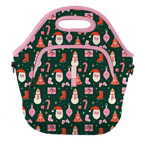 Sok It LunchTote Zippered Bag Insulated Neoprene Caddy (Tis the Season, X-Large 6.5 Quart Lunch Tote)
