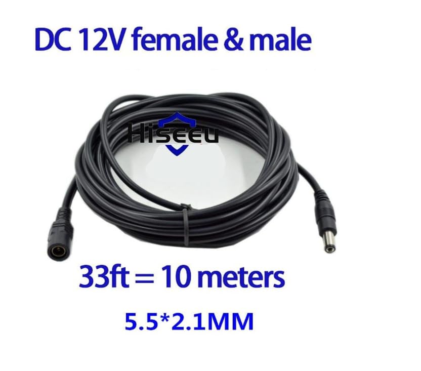Cable de extensión DC de 10m (5.5x2.1mm) de 12V para conectar cámaras CCTV 4