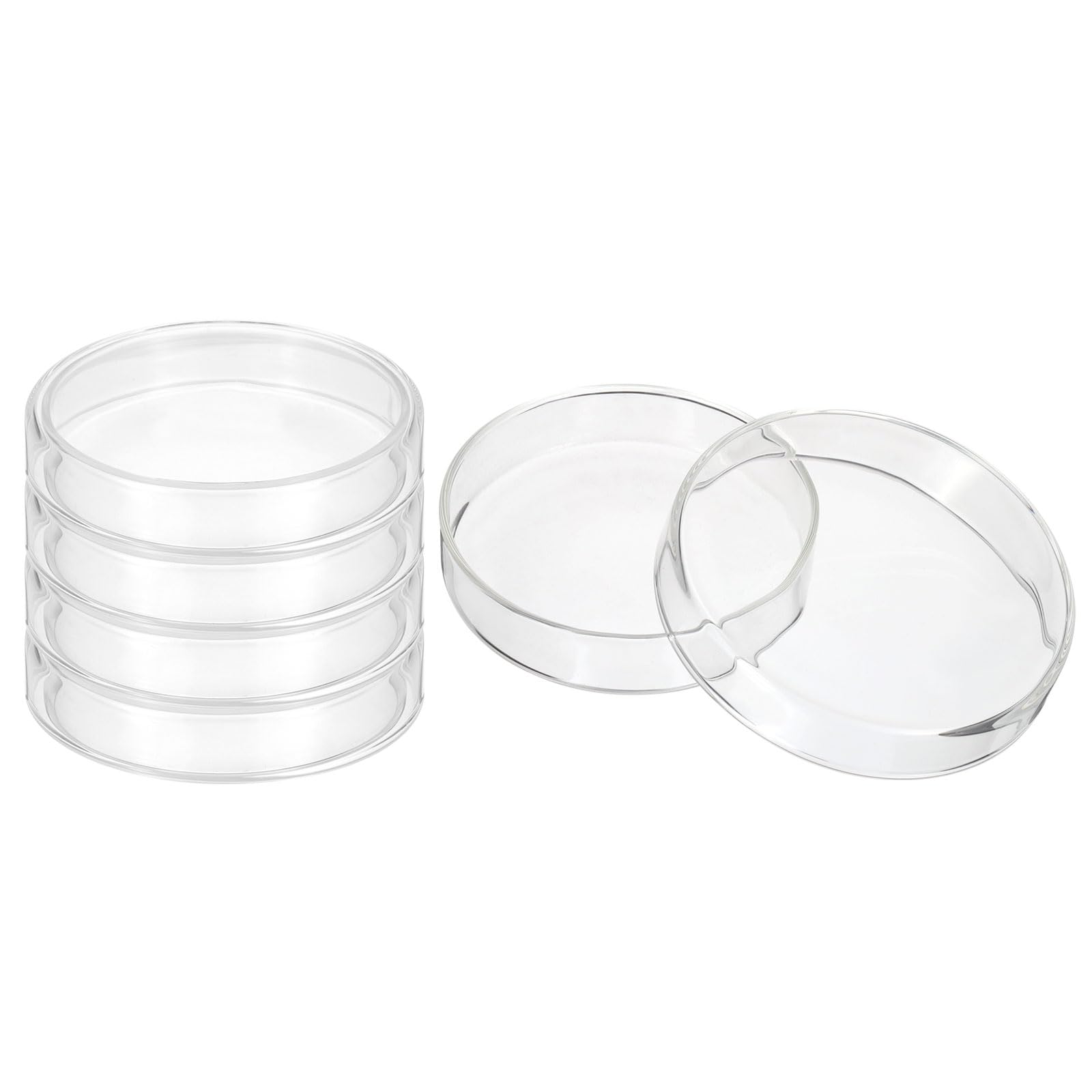 PATIKIL Platos Petri de vidrio de borosilicato de 120 mm de alto con tapas, 5 placas Petri para experimentos científicos de laboratorio, transparentes