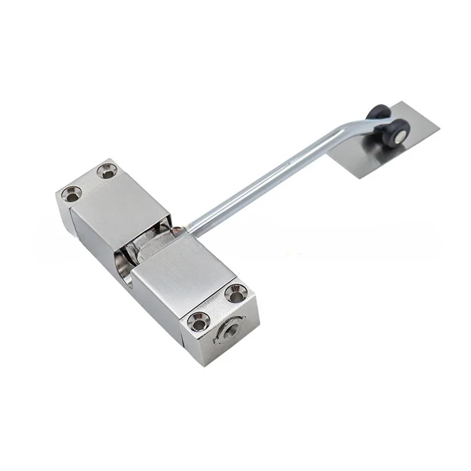 Door Closer, Household Simple Automatic Buffer Silent Rebound Wooden Door Outdoor Spring Closer,Commercial & Home Use(Silver)
