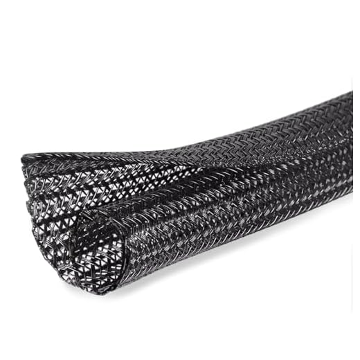 Moxita 10ft - 1/2 inch Cord Protector Cable Sleeve Split Wire Loom Tubing for Power Cord Audio USB Cable, Cord Sleeve Cable Management for TV Computer, Cord Protectors from Pets Chewing, Black