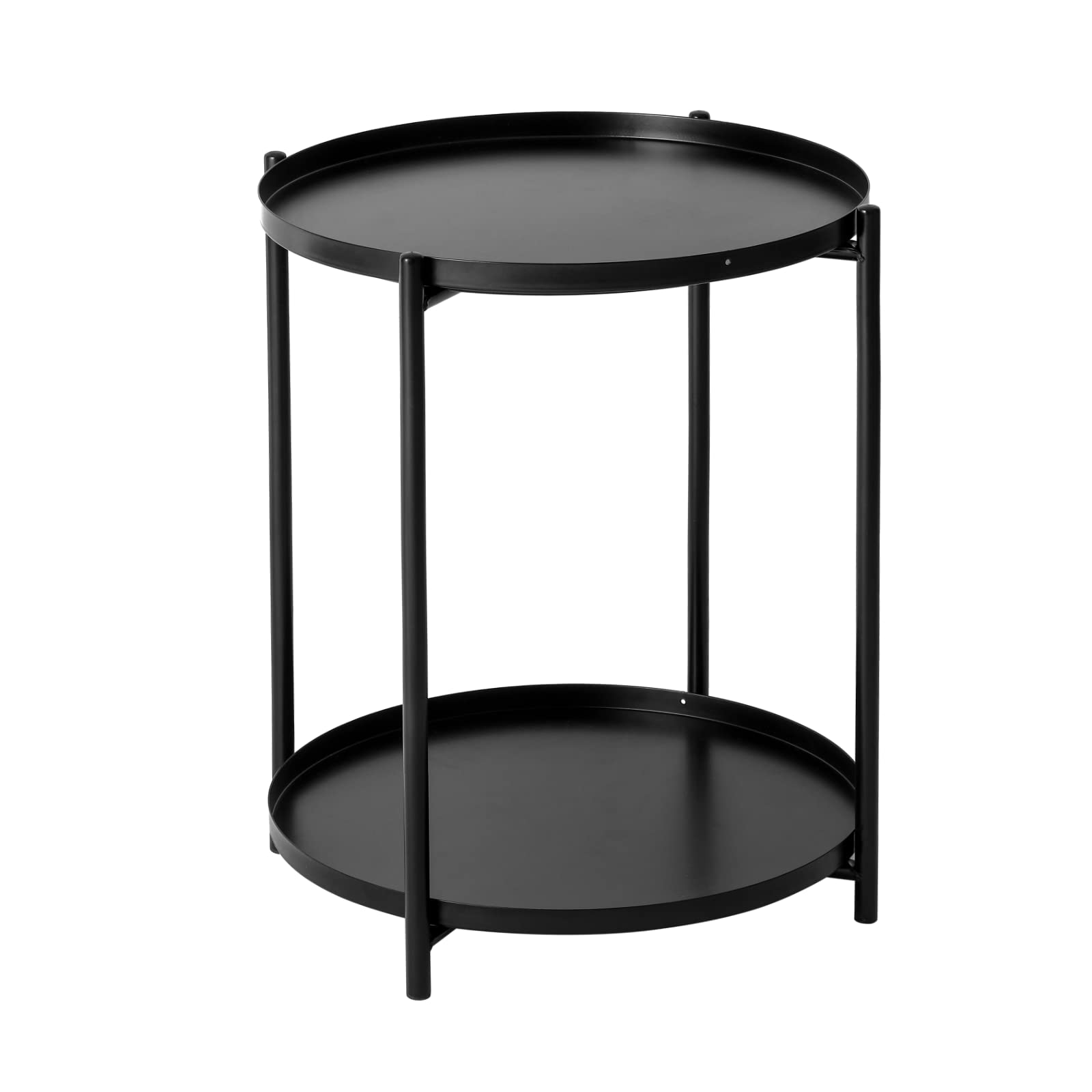 Buy JELLYMONI End Table, 2Tier Metal Round Side Table with Removable