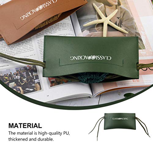 Hemoton Estojos de Couro para Ã“culos de Sol Com Cordão Duplo Pu Bolsas para Ã“culos Ã“culos de Prot