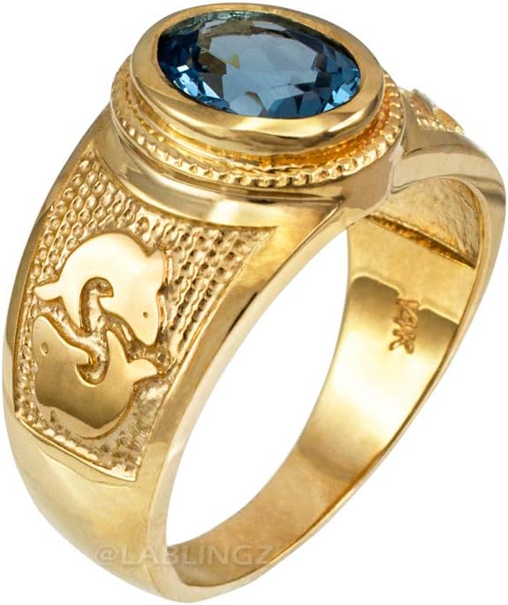 Zodiac Sign Birthstone CZ Ring in 10K Yellow Gold