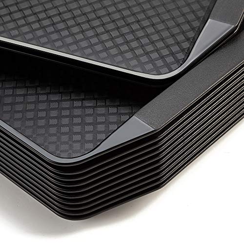 Eslite Plastic Fast Food Serving Tray,16.95 By 11.82-Inch,Set Of 12 (Black) #TOP1