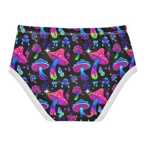 Joisal Cartoon Mushrooms Rainbow Black Little Girl Panties Toddler Underwear Floral Cotton Cartoon Briefs Girls Undies 2t2