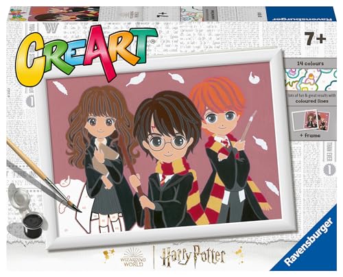Ravensburger - Creart Serie D Harry Potter: Il Trio Magico | Kit Pittura Bambini | Dipingere Con I Numeri Include Tutto Il Necessario | Giochi Bambini 9 Anni O Più | Creart 9 Anni