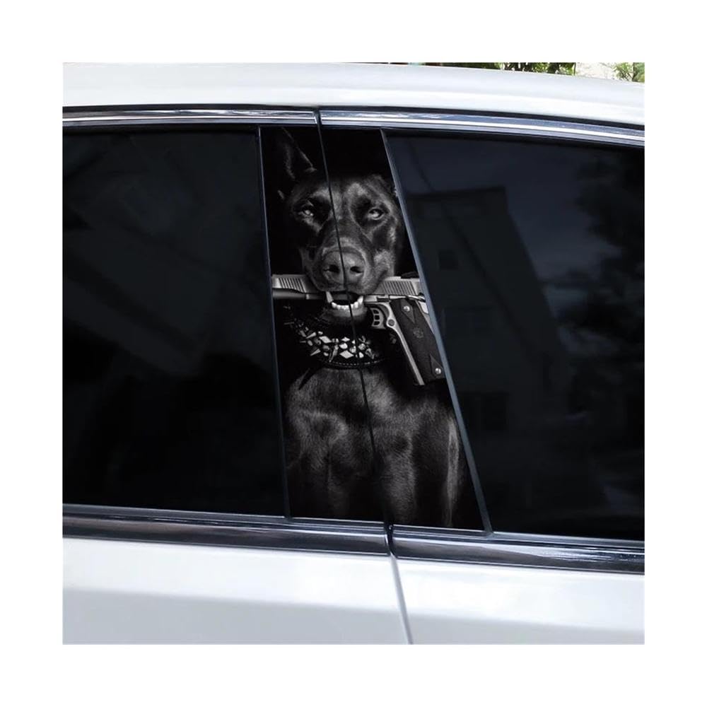 Decorative Items 2pcs Animal Car B-Pillar Decals Waterproof Funny Car Door Pillar Decoration Sticker(G)