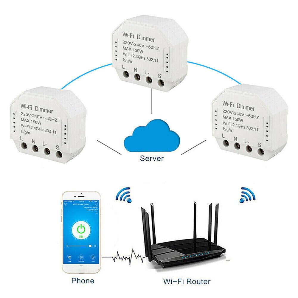 2 módulos de interruptor de luz inteligente, módulo de interruptor de cortina inteligente WiFi, módulo de interruptor de pared de bricolaje, interruptor inteligente funciona compatible con la