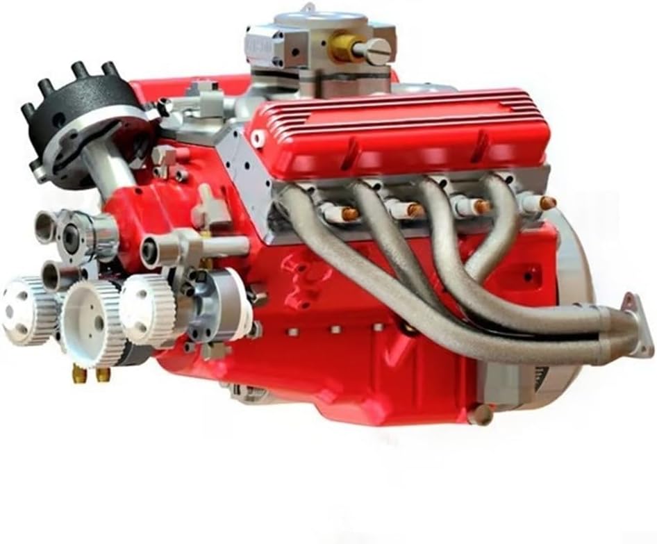 Detailed Small Block V8 Engine Model Kit for Adults, For Cison V8 Replica in 1 6 Scale for STEM Projects and Display Collections (placement - red)