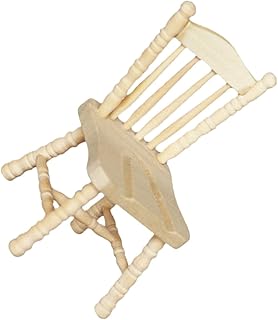 Totority Cadeira Mini Móveis Para Casa De Bonecas Mini Casa De Bonecas Miniaturas Decoração Para Casa Decoração De Cadeiras Em Miniatura Miniaturas De Móveis De Casa De Madeira Caqui Mini