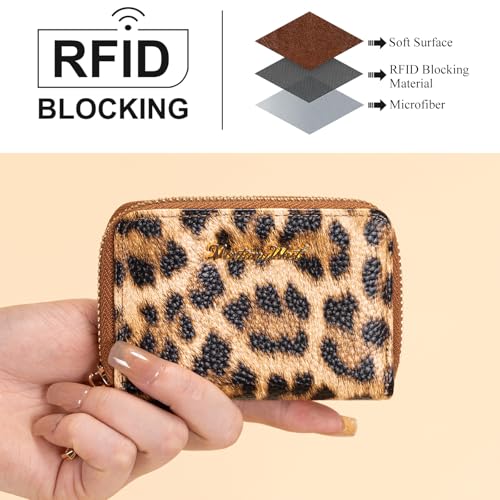 Image of Montana West Credit Card Holder Leopard Print Wallet RFID Blocking Small Wallets for Women Gifts