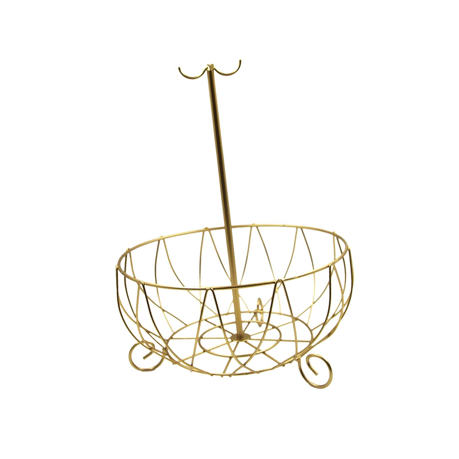 DXEHSEUY Fruit Bowl Holder with Banana Hanger Tree Kitchen Fruit Basket Stand Large Aureate, Gold