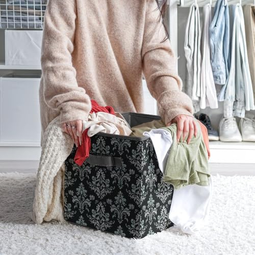 Cubes de rangement pliables damassés aux finitions soignées - 7